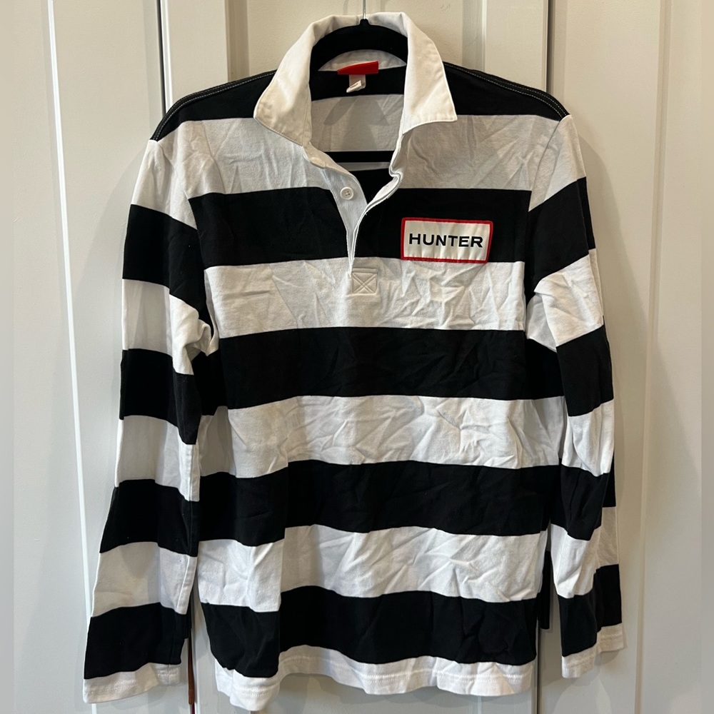 Hunter X Target | Black & White Striped Rugby Shirt